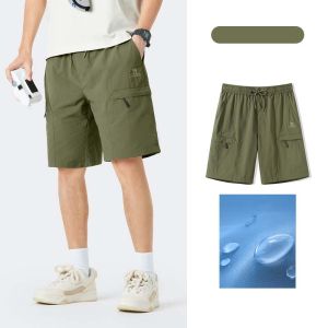 Camel mens water-repellent overalls shorts durable big pockets sports shorts