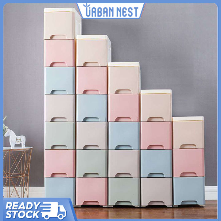 3/4/5/6/7 Tier Narrow Drawer Kitchen Plastic Storage