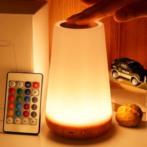Touch Bedside Atmosphere Light Lamp 13 Color Remote Control Touch Bedroom Night Light USB Rechargeable Decoration Dining Table Light 触摸床头氛围灯