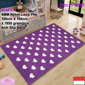 Tren-D-rugs Karpet love hati permadani bulu alas lantai kamar tidur ruang tamu dekorasi rumah anti slip murah 100 x 150 cm - NMs