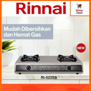 RINNAI RI-522 SS Kompor Gas 2 Tungku Stainless Sun Burner (Hemat Gas)