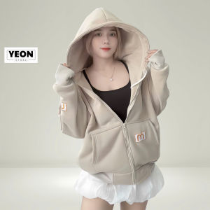 Áo khoác nỉ form rộng 4 túi thêu chữ m thiết kế nón may 2 lớp to rộng trùm đầu có bao tay xỏ ngón thời trang