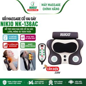 Máy Massage Cổ Vai Gáy Đấm Bóp Lưng Giảm Đau Mỏi Nikio NK-136 - 3 Chế Độ 3 Cường Độ Xoa Bóp Tùy Chỉnh Theo Nhu Cầu