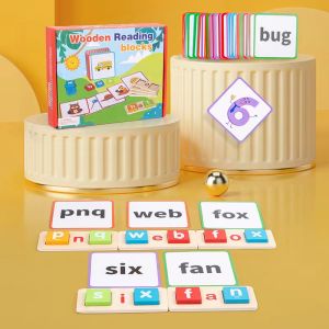 YiGo (Wooden Reading Blocks) Learn English Reading and Spelling Game Learn Alphabet英文字母单词拼图板 拼图教学玩具 宝宝早教玩具 儿童益智英语玩具 英语早教