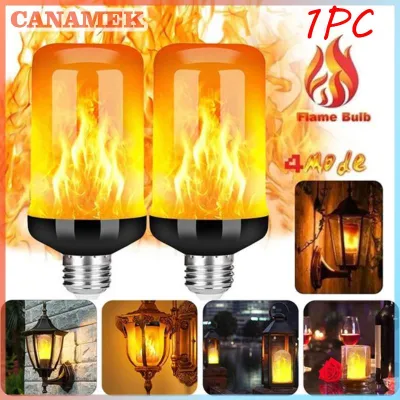 CANAMEK 1Pc LED Flame Effect Fire Light Bulb E27 Simulated Nature Flicker Lamp Decor