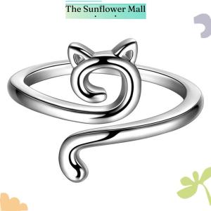 Sunflower แหวนไหมพรมปรับขนาดได้แหวนโครเชต์หูแมวเครื่องมือควบคุมความตึงวงแหวนสำหรับผู้เริ่มต้นถักโครเชต์