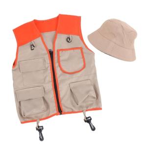 Kids Explorer Vest Hat Costume Backyard Safari Cargo Vest Outdoor Activity Kit Outdoor Adventure Camping Gear Costumes