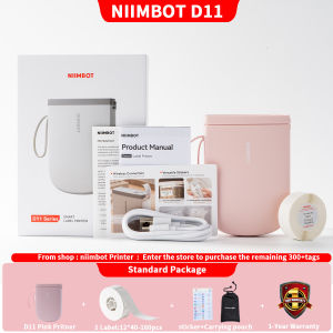 Niimbot D11 Upgraded Bluetooth Label Maker - Portable Handheld Thermal Printer with 300DPI High Clarity Rechargeable Battery Multiple TemplatesTape for Home/Office/School OrganizationUse for Phone / PC