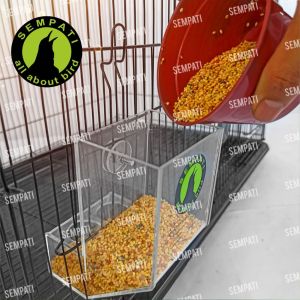 SEMPATI Wadah Pakan Akrilik Premium Merek Sempati Untuk Burung Lovebird Dll GKSBOJ1