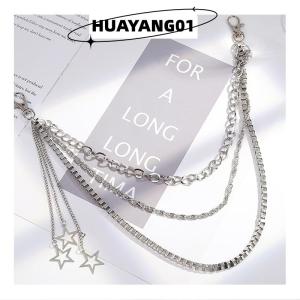 HUAYANG01 [HOT FASHION] Punk Fashion Star Waist Chain Simple Tassel Pants Chain Personalized Hip Hop Multilayer Waist Chain Clothing Accessories Gifts