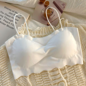 เสื้อชั้นในกีฬาผ้าไหมน้ำแข็ง ไม่มีโครงและกันกระแทก เสื้อชั้นในสำหรับนักเรียนวัยรุ่น บาง รองรับหน้าอกเล็ก เสื้อกล้ามไร้ตะเข็บ สวมใส่สบาย【BabyBuddyShop】