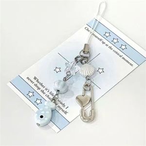 JASMINEQW Sparkling Y2K Phone Charms Knotbow Pendant Phone Chain Mobile Accessories Wrist Strap Beaded Phone Lanyard Girl Woman
