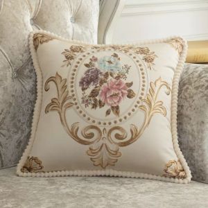 Sarung Bantal Sofa Bahan Super Premium Sutra Mewah Royal Vintage Gaya Eropa Ukuran 48 x 48 cm Murah