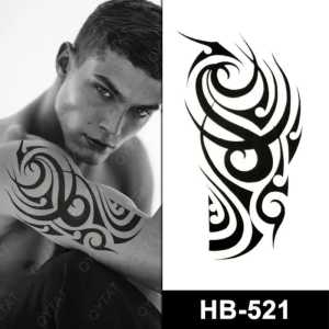 Tato Temporer Tattoo Tatto Temporary Tahan Air Sementara Anti Air Seri HB-521 Motif Tribal Burung Phoenix