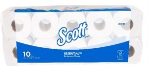 SCOTT 2-Ply Small Roll Tissue (Unwrapped - 160s) 03131 - 12 Bags