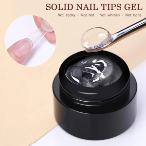 10g Solid Nail Tips Gel Adhesive Clear Solid Adhesive Gel Easy Stick Solid Nail Patch Gel Adhesive Bond UV Nail Glue