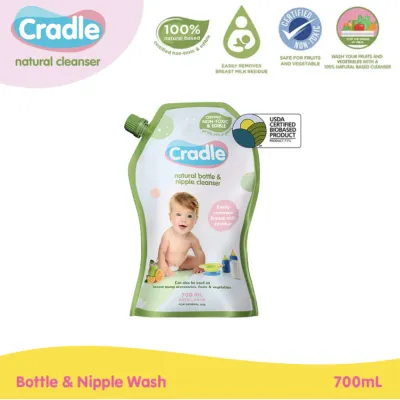 Cradle Natural Bottle Wash & Nipple Cleanser 700ml Refill (500mL + Free 200mL)