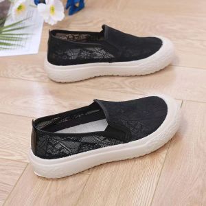 [Free Shipping] WomenS Fisherman Sandals Summer Lace Mesh Shoes Casual White Sneakers Breathable Hollow-Out Mesh Shoes Thick-Soled Flats Hollow-Out Mesh Design