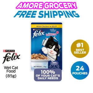 Felix Purina 85gx24pkts =2040g kitten chicken 01 Nov 2026 expiry kitten chicken in jelly for adult cat. Purina Felix Wet Cat Food.