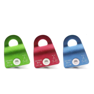 ลูกรอกปีนเขาลูกรอกอลูมิเนียมสำหรับการบำรุงรักษาวิศวกรรมปีนเขาพร้อมจุดแขวนแบบกึ่งวงกลม