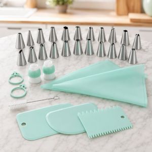 Warm.home-MY Cake Turntable Rotating Stand Non Slip Base Smooth Spin Frosting Display Baking Tool Scraper Set Home Kitchen