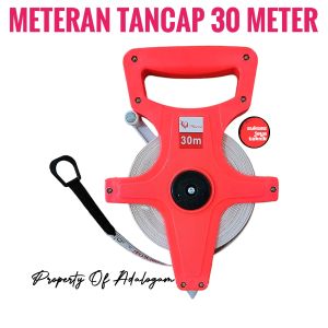 Meteran Tancap 30 M 100 ft Fiberglass Tanah Ukur Gulung Tebal Panjang