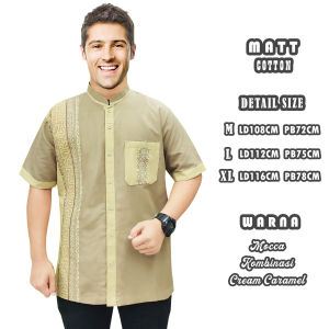 Baju Koko Pria Dewasa Laki Laki Baju Koko Bordir Lengan Pendek Bahan Katun