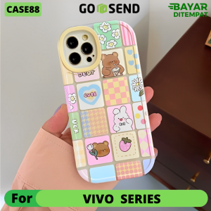 Case Vivo Y12 Y15 Y17 Y11 Y15S Y15A 2021 Y15C Y01 Y20 Y20S Y11S Y12S Y20A Y20G Y20i Y33S Y33T Y21 Y21A Y21E Y21S Y21T Y55 Y75 T1 5G Casing Softcase Cute Bear UCK Silicon Transparant Premium With Camera Protection