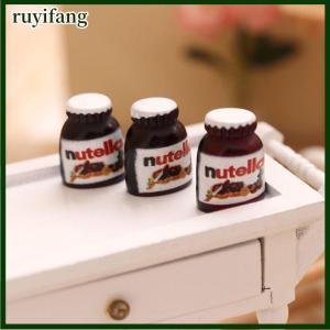 ruyifang 3pcs 1:12 dollhouse Miniature Chocolate sauce อาหารรุ่น KITCHEN Scene Decor ของเล่น