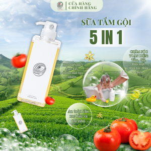 Dung Dịch 5 Trong 1 Tắm Gội Xả Rửa Mặt Rửa Tay 600ml Cô Cà Chua Sống Đơn Giản