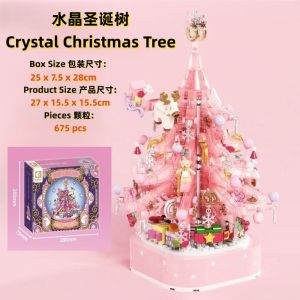 {SG Local} Christmas Tree DIY Building Block With Rotating Music And Light Christmas Gift