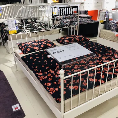 IKEA authentic purchase Lyle Vic bedstead wrought iron European Princess 1.51.8 white simple double small apartment
