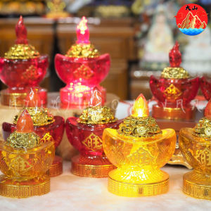 LED เชิงที่ไฉไซนิค 2 สี ลายสัปปะรดอักษรจีน เสียบปลั๊ก สวิตซ์เปิด-ปิด