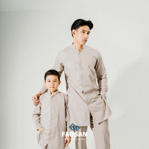 Baju Kurta Couple Ayah Pria Dewasa Dan Anak Laki Laki Lengan Panjang Koko Pakistan Bordir Terbaru Modern Kashmir Series Fadsan
