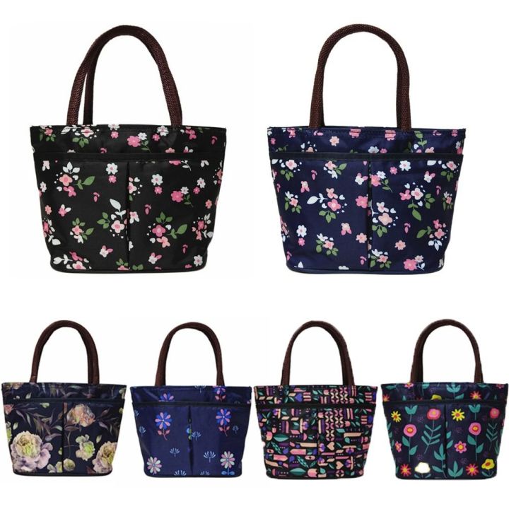 XQZ4344 Floral Flower Handbag Nylon Shoulder Bag Bucket Mommy Bag ...