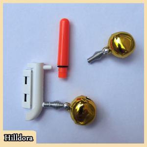 [Hilldora] คันเบ็ดตกปลาอิเล็กทรอนิคส์1ชิ้นกระดิ่งสองหัวเรืองแสง LED สามารถถอดออกได้กันน้ำได้อุปกรณ์สำหรับกลางคืน