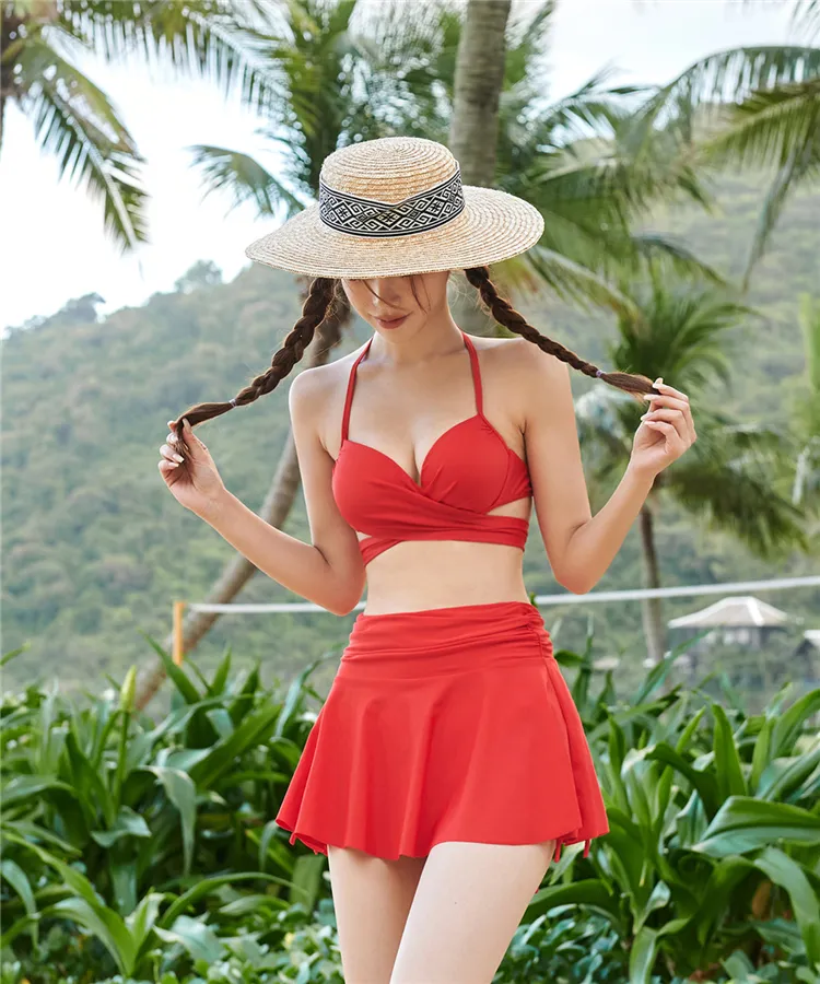 Women Bikini Set Lace Up Backless Two Piece Beach Wear Hot Swimsuits for  Older Women with Sleeves Underwire Swimsuits for Women Two Pieces Ladies