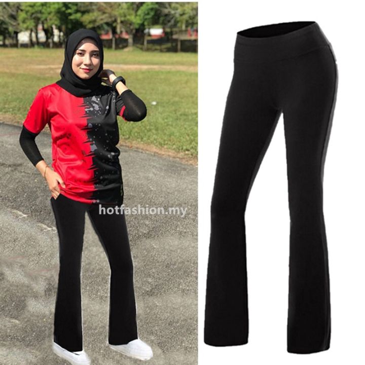 S-4XL Plus Size Loose Jersey Sport Netball Bootcut Flare Pants