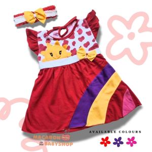 Dress bayi perempuan free bandana rok bayi perempuan murah pakaian bayi perempuan rok bayi 0 6 bulan