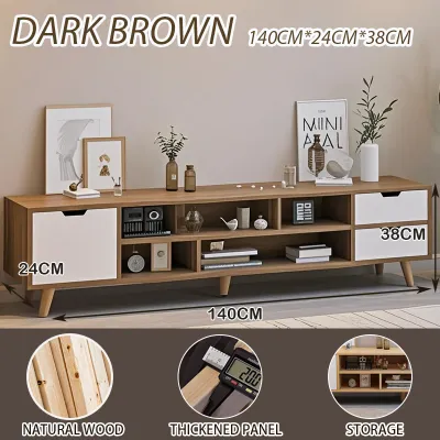 NAIJIA TV Cabinet 120/140/160cm Almari TV Rack TV Nordic style simple modern solid board TV console電視櫃