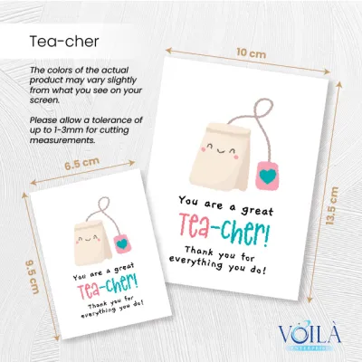 Teachers Day Thank You Card Cute Appreciation Greeting Card Non Folding Mix and Match