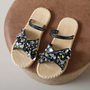 Free Shipping New Floral Slippers For Women Summer Outdoor Versatile Ladies Flat Non-Slip Student Fashion Sandals Beach Shoes
