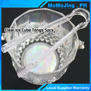 5pcs/set Clear Plastic Tongs Plastic Buffet Serving Tongs Ice Cube Clips Anti-slip Serving Tong