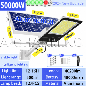[Free shipping]solar street light outdoor waterproof IP67 solar light 300000W 200000W street lamp 9730LED garden yard flood light big panel bulb intelligent sensing and stable light with remote