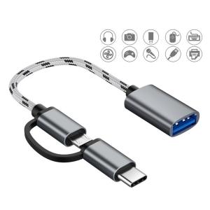 KABEL OTG USB 2IN1 PRO CELL BISA UNTUK MICRO USB DAN TYPE C FLASHDISK MOUSE