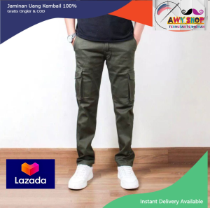 Celana Cargo Panjang Pria Slimfit katun premium