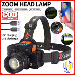 Senter Kepala Super Terang USB Powerbank/ Lampu Depan Tahan Air LED Glare/ Senter Berkemah LED Glare T8 Zoom Outdoor/ Headlight Headlamp Rechargeable Waterproof/ Lampu Senter Keapala 3 Mode Cas Jarak Jauh Berburu Mancing Cahaya Super Terang K180 Outdoor