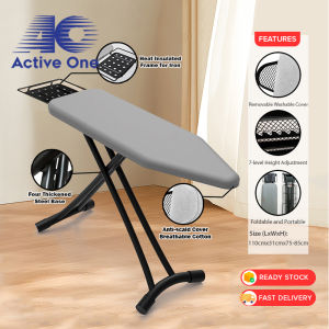 ACTIVEONE Ironing Board 7 Speed Adjustment Silver Plated Cloth Foldable Steam Ironing Board Papan Setrika Rumah Tangga Boleh Lipat - Fulfilled by ACTIVEONE