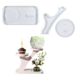 Silicone Base Molds Resin Epoxy Molds Splicing Bracket Shape Holder Molds Silicone Candlestick Moulds