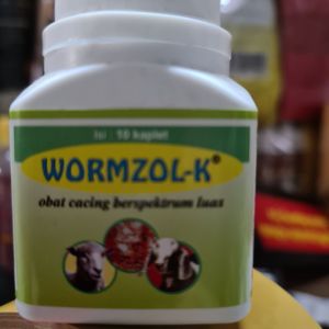 1 BOTOL WORMZOL 10 KAPLET obat cacing berspketrum luas 10kaplet vitamin nafsu makan ayam burung anjing kucing